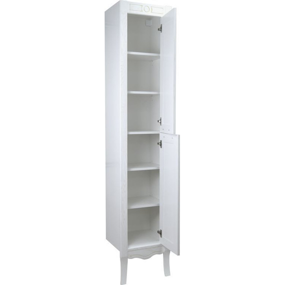 Пенал напольный Azario Carolina 40 см, универсальный, белый/золото - фото 2