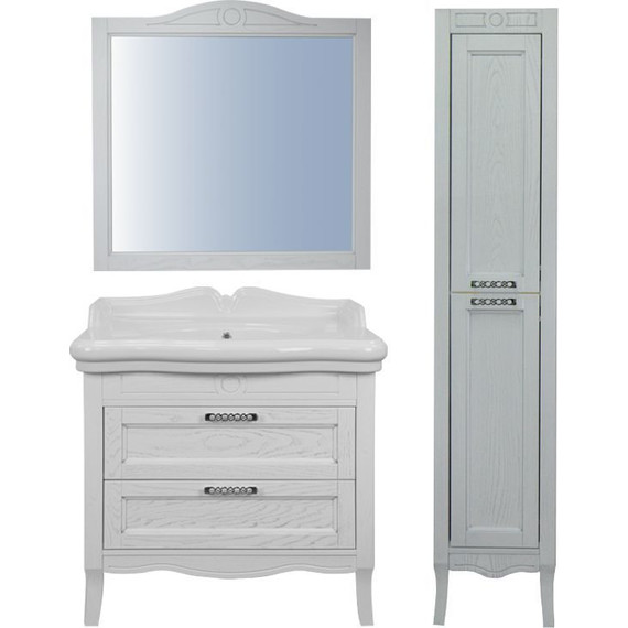 Зеркало Azario Carolina 82 см, белый/серебро - фото 3