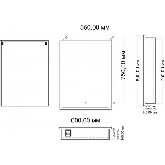 Зеркало-шкаф Azario Minio 1Л Led 60 см - фото 5