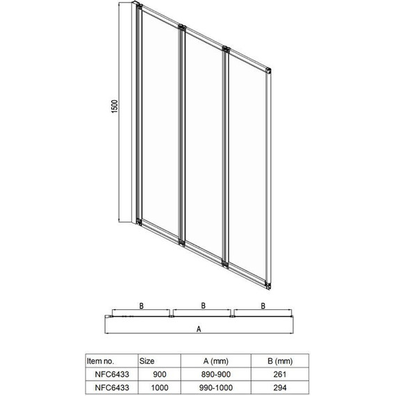 Шторка для ванны Azario Preston 100x150 см NFC6433, хром/прозрачное - фото, картинка 5 Шторка для ванны Azario Preston 100x150 см NFC6433, хром/прозрачное - фото 5
