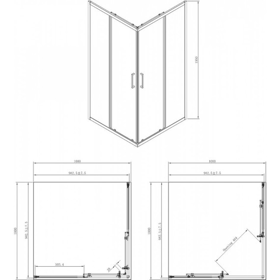 Душевое ограждение Azario Seattle 100x100 см AZ-131 S A, хром/прозрачное - фото 5