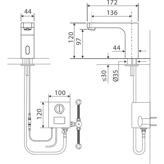 Смеситель для раковины сенсорный Timo Torne 4313/03F, черный - фото 12