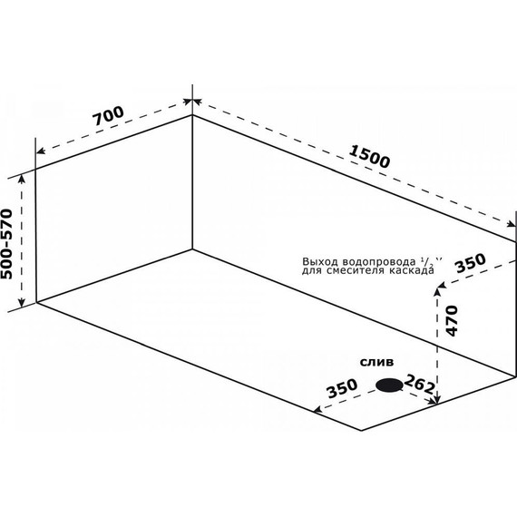 Ванна акриловая Azario Бали 150x70 см БАВ0101, Размер - мм: 1500х700 - фото, картинка 3 Ванна акриловая Azario Бали 150x70 см БАВ0101, Размер - мм: 1500х700 - фото 3