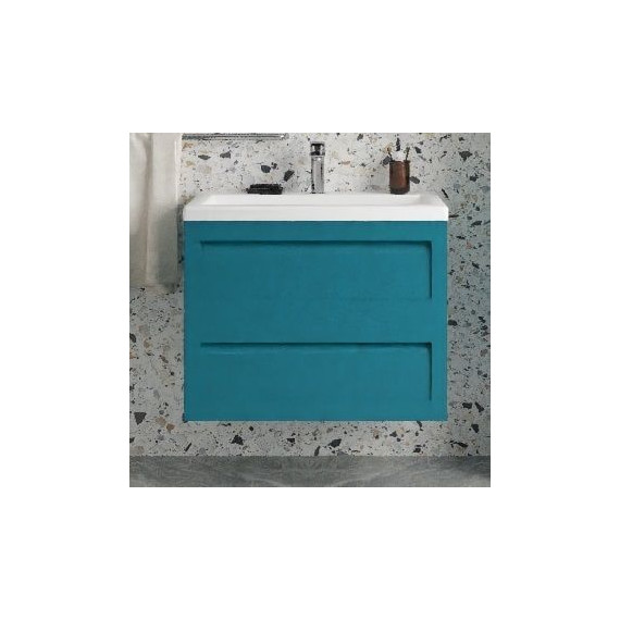Тумба подвесная с раковиной Art&Max AM-Platino-580-2C-SO-TM 58 см, бирюзовый матовый - фото 