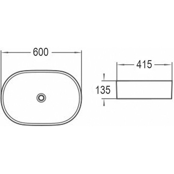 Раковина-чаша Azario 60 см AZ-2196MDH, графит матовый - фото 3