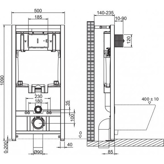 Инсталляция BelBagno BB002-80 с подвесным унитазом Ideal Standard Eurovit Rimless K881201 - фото 12