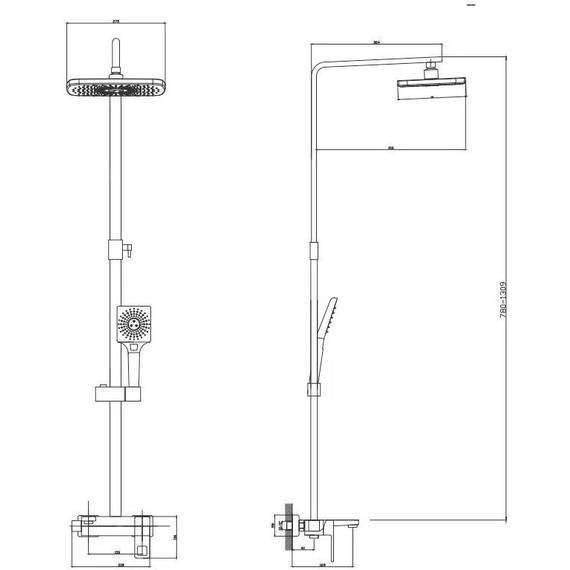 Душевая стойка Haiba HB24615-7, чёрный матовый - фото, картинка 2 Душевая стойка Haiba HB24615-7, чёрный матовый - фото 2