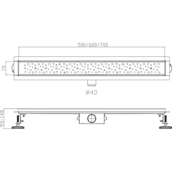 Трап Haiba 50 см HB92500, нержавеющая сталь, сатин - фото 2