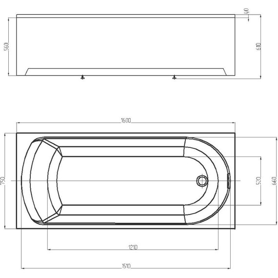 Ванна акриловая Azario Adelina 160x75 см AV.0010160, Размер - мм: 1600х750 - фото 4