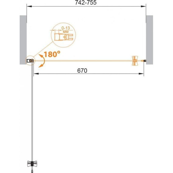 Душевая дверь Cezares 75 см ECO-O-B-1-75-P-Cr, хром/матовое - фото 7
