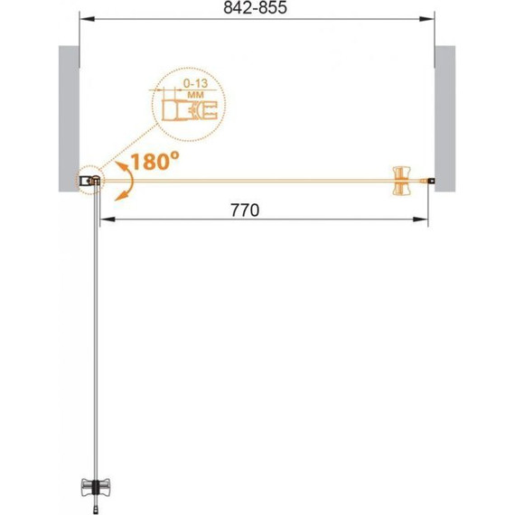 Душевая дверь Cezares 85 см ECO-O-B-1-85-P-Cr, хром/матовое - фото 7