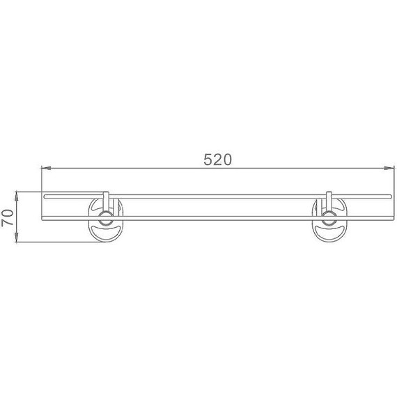 Cтеклянная полка Haiba 52 см HB1907-1 - фото 2