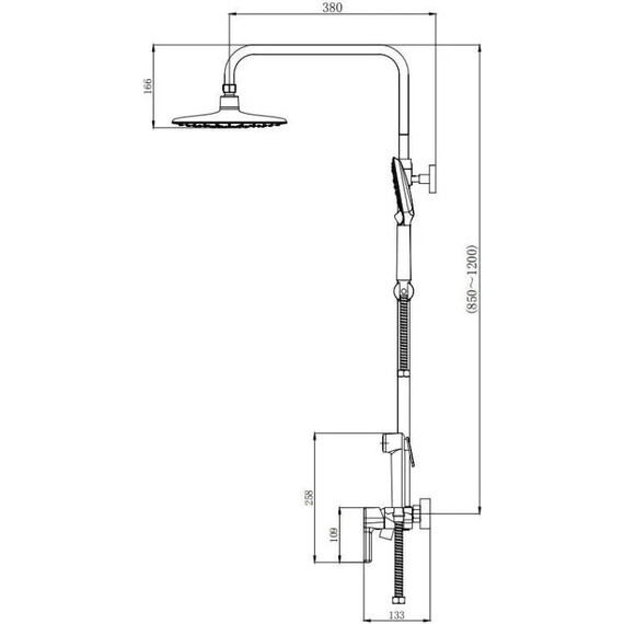 Душевая стойка Haiba HB24814-7, чёрный матовый - фото 3