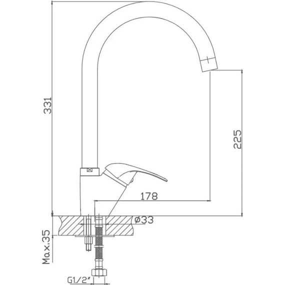 Смеситель для кухни Haiba HB4615 - фото 2
