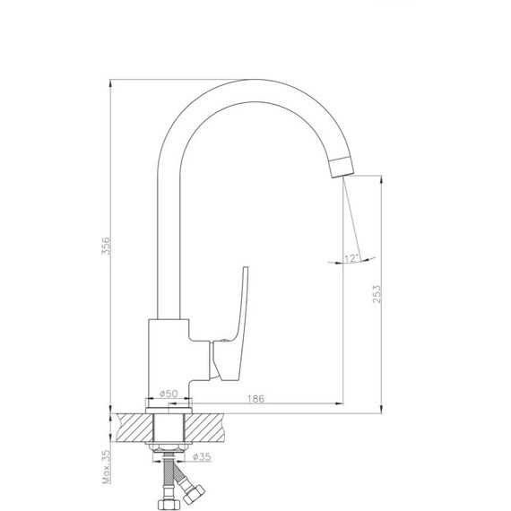Смеситель для кухни Haiba HB70587 - фото 2
