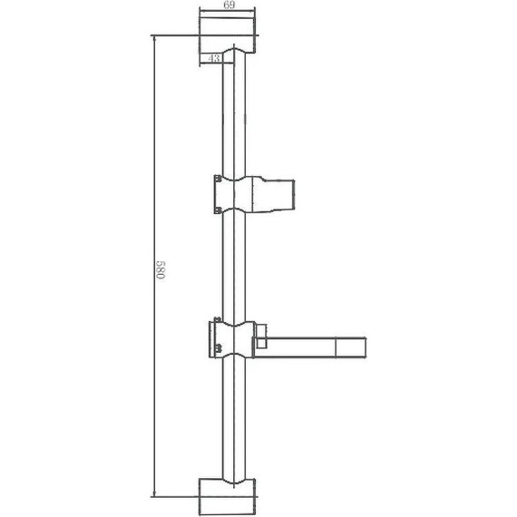 Душевая штанга Haiba 58 см HB8008 - фото 2