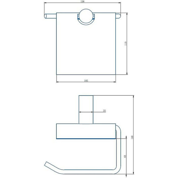 Держатель для туалетной бумаги Haiba HB8403-7, цвет чёрный матовый - фото, картинка 2 Держатель для туалетной бумаги Haiba HB8403-7, цвет чёрный матовый - фото 2