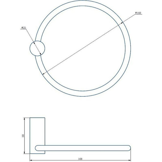Кольцо для полотенец Haiba HB8404-7, цвет чёрный матовый - фото 2
