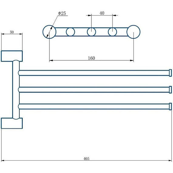 Держатель для полотенца Haiba HB8413-7, цвет чёрный матовый - фото 2