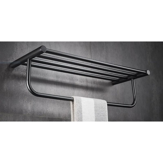 Полка для полотенец Haiba HB8424-7, цвет чёрный матовый - фото 2