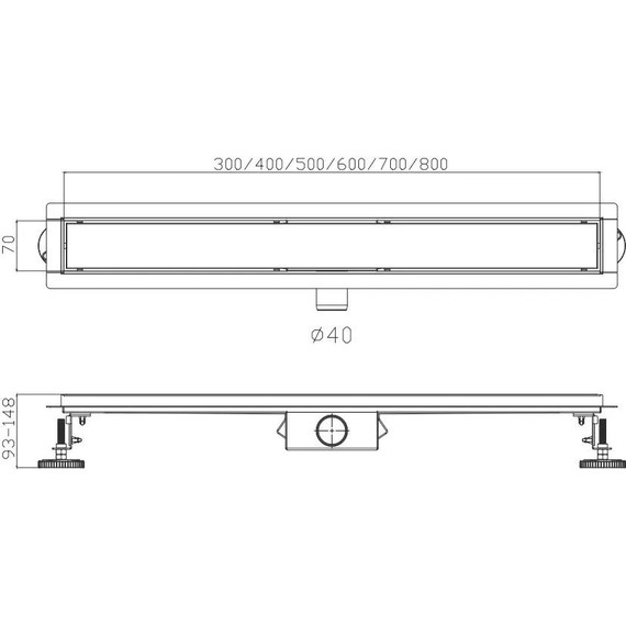 Трап Haiba 80 см HB93800-7, нержавеющая сталь, чёрный матовый - фото 13
