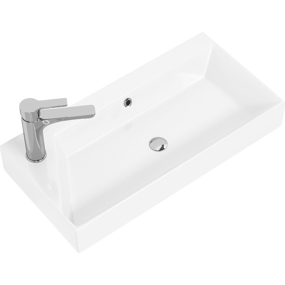 Тумба универсальная с раковиной Dreja Slim 65 см 99.0401, белый глянцевый - фото 4