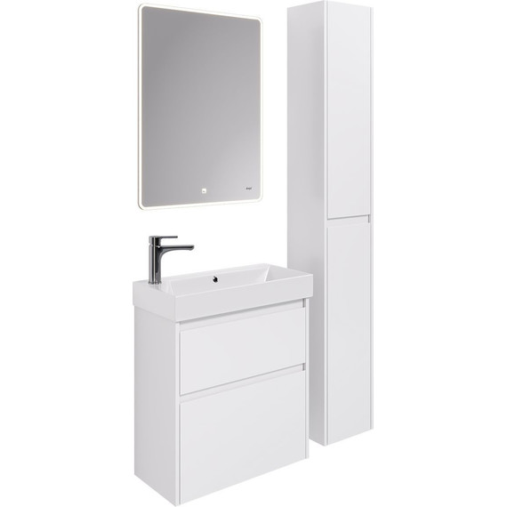 Тумба универсальная с раковиной Dreja Slim 65 см 99.0401, белый глянцевый - фото 11