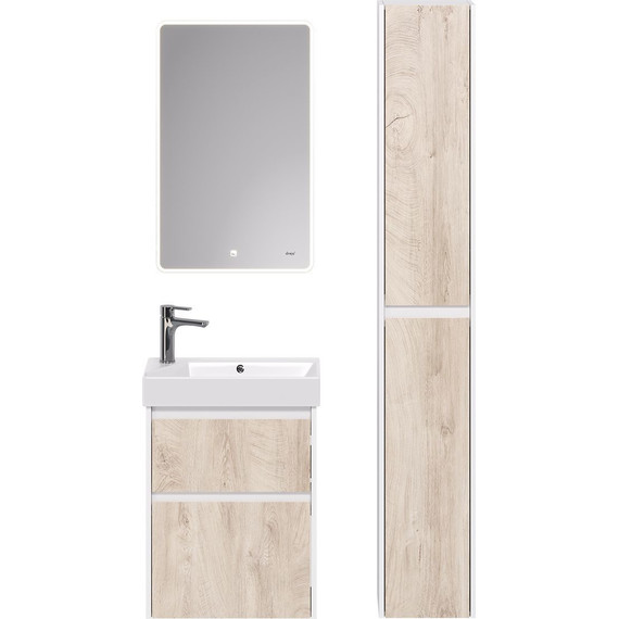 Тумба универсальная с раковиной Dreja Slim 55 см 99.0500, дуб кантри/белый глянцевый - фото 10