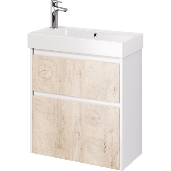 Тумба универсальная с раковиной Dreja Slim 65 см 99.0501, дуб кантри/белый глянцевый - фото 5