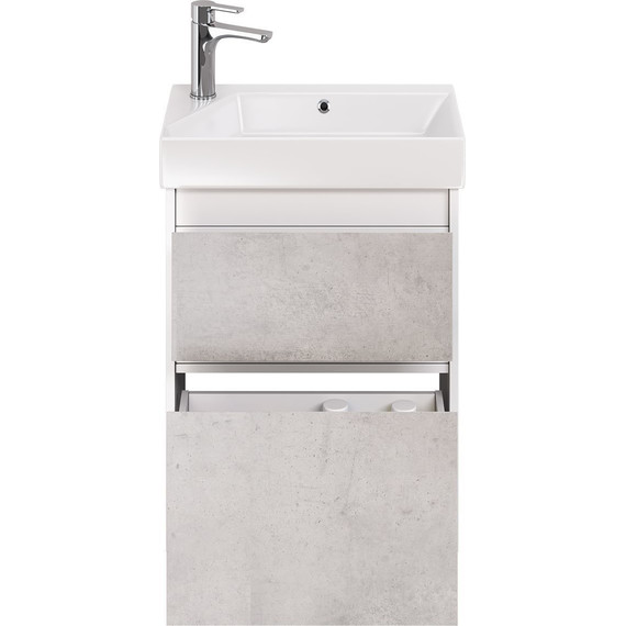 Тумба универсальная с раковиной Dreja Slim 55 см 99.0502, бетон/белый глянцевый - фото, картинка 7 Тумба универсальная с раковиной Dreja Slim 55 см 99.0502, бетон/белый глянцевый - фото 7