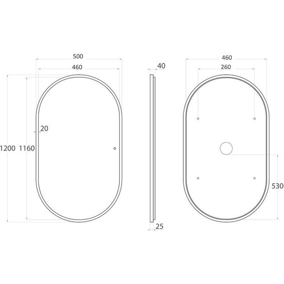 Зеркало Art&Max Bari Led 120 см AM-Bar-500-1200-DS-F, черный матовый - фото 5