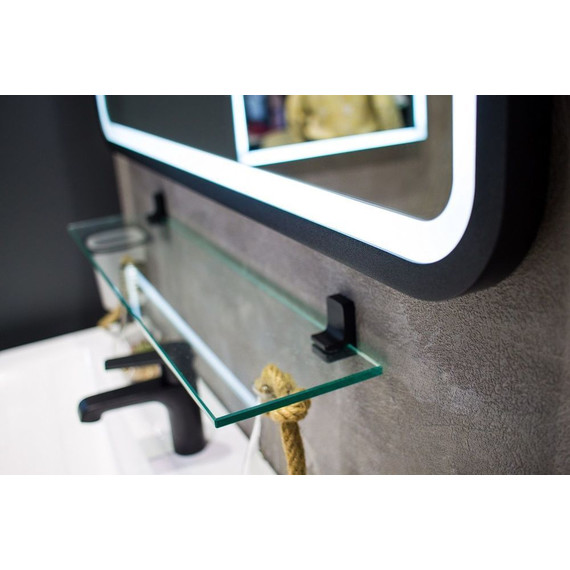 Зеркало Art&Max Genova Led 60 см AM-Gen-600-800-DS-F-H, черный матовый - фото 3