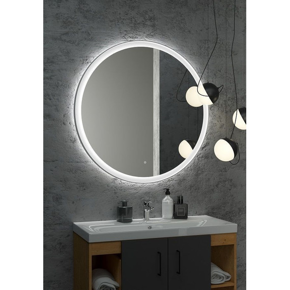 Зеркало Art&Max Napoli Led 80 см AM-Nap-800-DS-F-White, белый матовый - фото 3