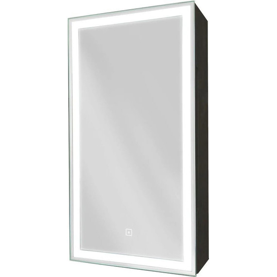 Зеркало-шкаф Art&Max Techno Led 35 см AM-Tec-350-650-1D-L-DS-F-Nero, черный матовый - фото 