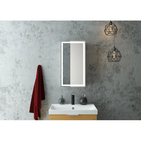 Зеркало-шкаф Art&Max Techno Led 35 см AM-Tec-350-650-1D-R-DS-F, белый матовый - фото 3