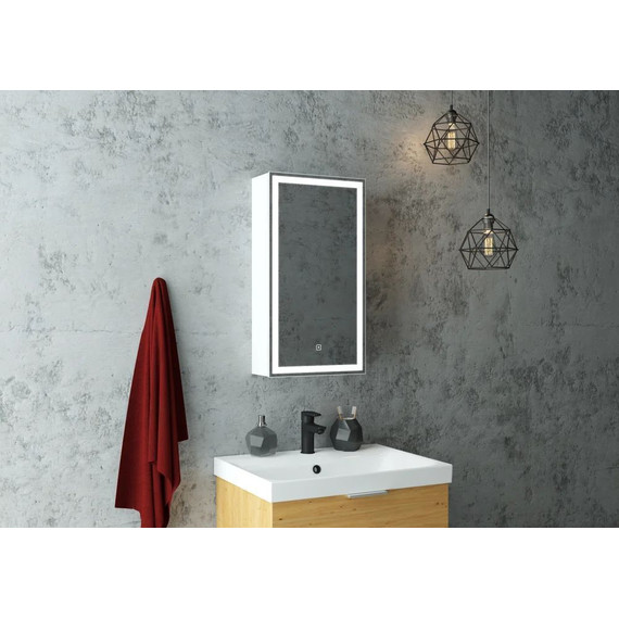 Зеркало-шкаф Art&Max Techno Led 35 см AM-Tec-350-650-1D-R-DS-F, белый матовый - фото 4