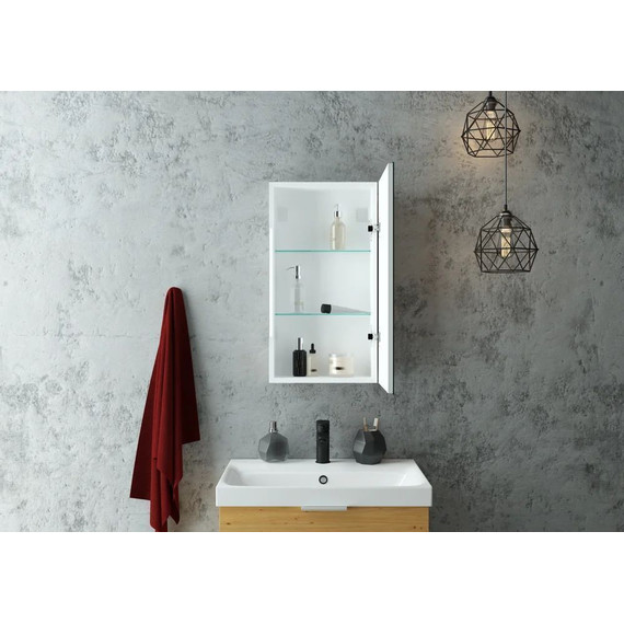 Зеркало-шкаф Art&Max Techno Led 35 см AM-Tec-350-650-1D-R-DS-F, белый матовый - фото 6