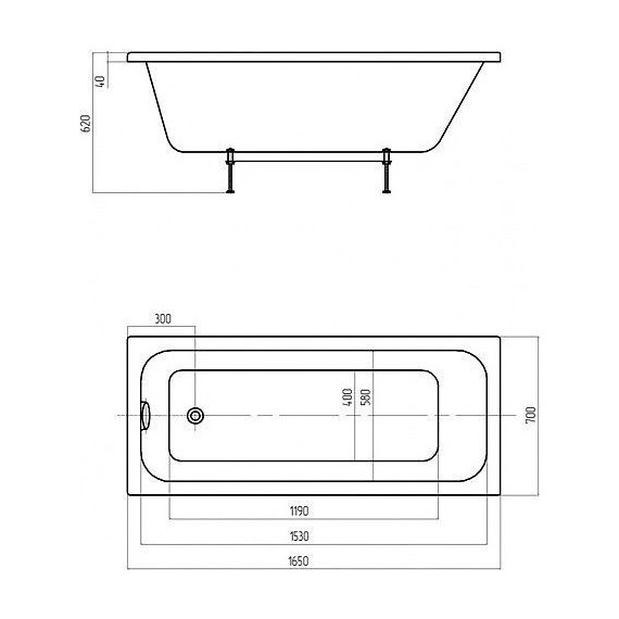 Ванна акриловая Azario Bella 165x70 см AV.0020165, Размер - мм: 1650х700 - фото, картинка 5 Ванна акриловая Azario Bella 165x70 см AV.0020165, Размер - мм: 1650х700 - фото 5