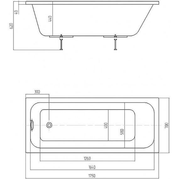 Ванна акриловая Azario Bella 175x70 см AV.0020175, Размер - мм: 1750х700 - фото 5