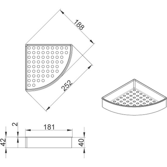 Полка угловая Azario AZ-833 - фото, картинка 2 Полка угловая Azario AZ-833 - фото 2