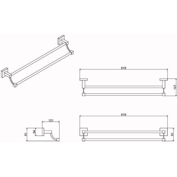 Полотенцедержатель Azario Rina AZ-87002 - фото 2