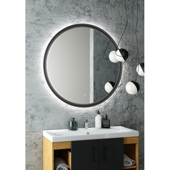 Зеркало Art&Max Napoli Led 100 см AM-Nap-1000-DS-F, черный матовый - фото 4