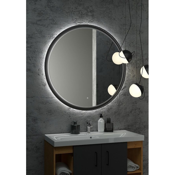 Зеркало Art&Max Napoli Led 100 см AM-Nap-1000-DS-F, черный матовый - фото 5