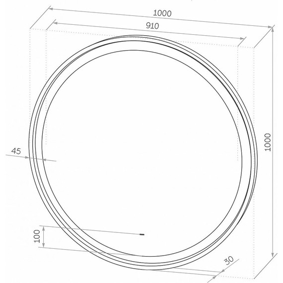 Зеркало Art&Max Napoli Led 100 см AM-Nap-1000-DS-F, черный матовый - фото 18
