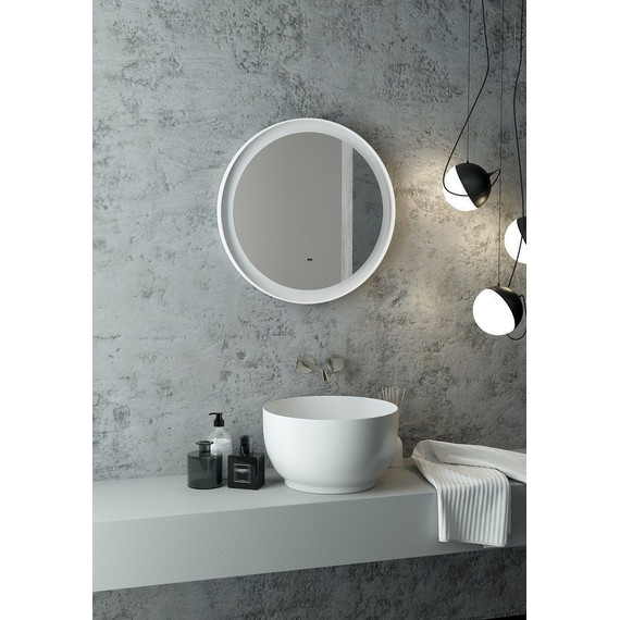 Зеркало Art&Max Napoli Led 60 см AM-Nap-600-DS-F-White, белый матовый - фото 5