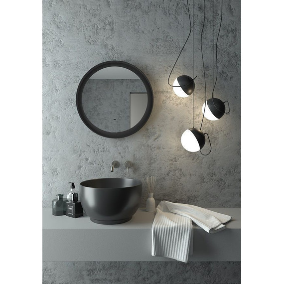 Зеркало Art&Max Napoli Led 60 см AM-Nap-600-DS-F, черный матовый - фото 4