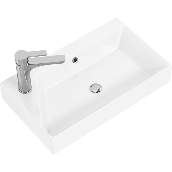 Тумба универсальная с раковиной Dreja Slim 55 см 99.0502, бетон/белый глянцевый - фото, картинка 4 Тумба универсальная с раковиной Dreja Slim 55 см 99.0502, бетон/белый глянцевый - фото 4