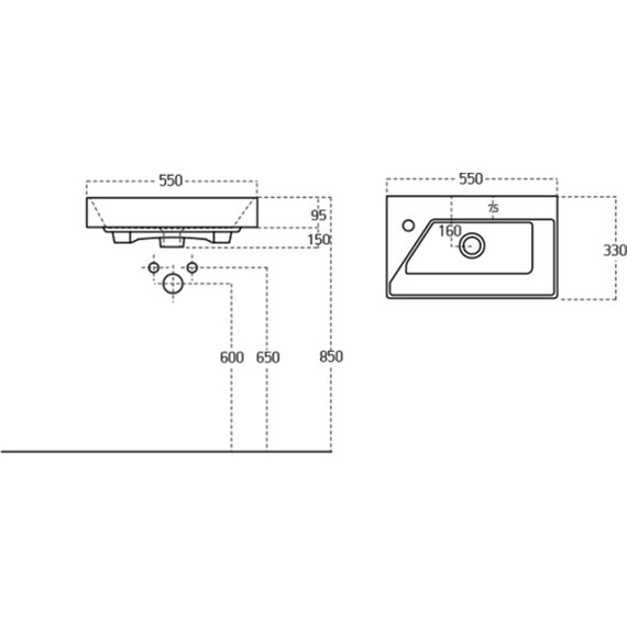 Тумба универсальная с раковиной Dreja Slim 55 см 99.0400, белый глянцевый - фото 15