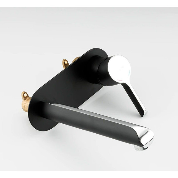 Смеситель для раковины настенный Gappo G1003-26, черный/хром - фото 2