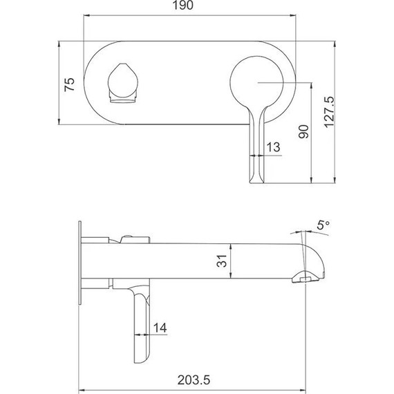 Смеситель для раковины настенный Gappo G1003-28, белый/хром - фото 5